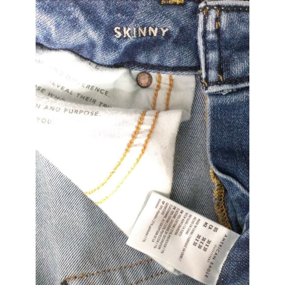 American Eagle Skinny Air flex+ Men’s Jean Size 30x30 Distressed - Picture 6 of 6